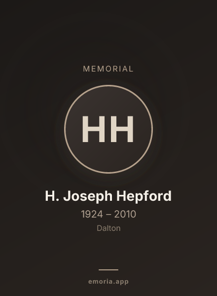 Memorial portrait of H. Joseph Hepford