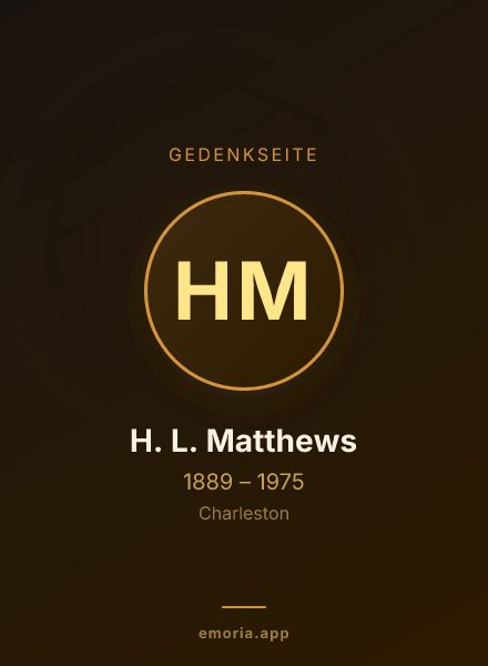 Gedenkportrait von H. L. Matthews