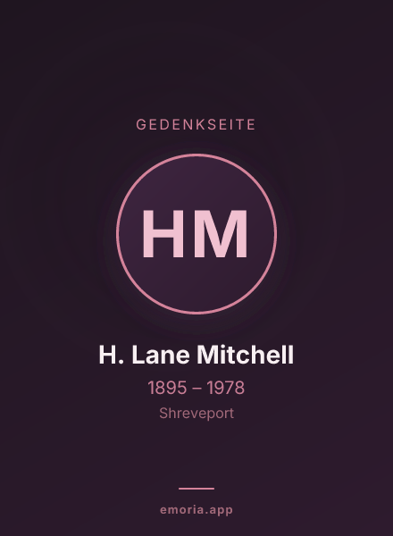Gedenkportrait von H. Lane Mitchell