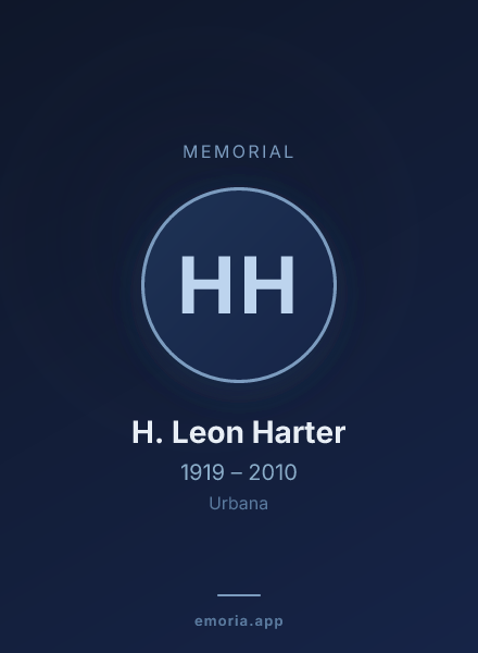 Memorial portrait of H. Leon Harter