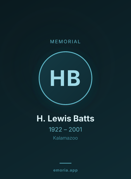 Memorial portrait of H. Lewis Batts