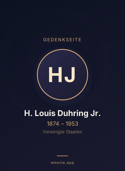 Gedenkportrait von H. Louis Duhring Jr.