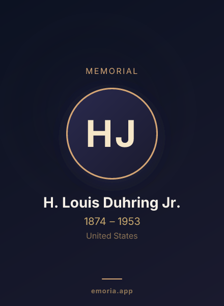 Memorial portrait of H. Louis Duhring Jr.