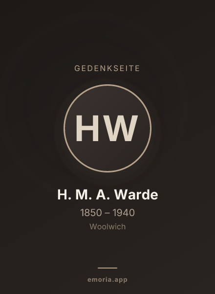 Gedenkportrait von H. M. A. Warde