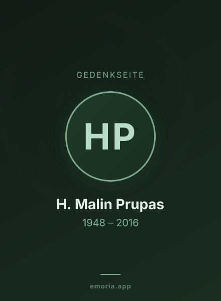 Gedenkportrait von H. Malin Prupas