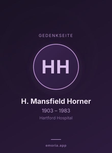 Gedenkportrait von H. Mansfield Horner