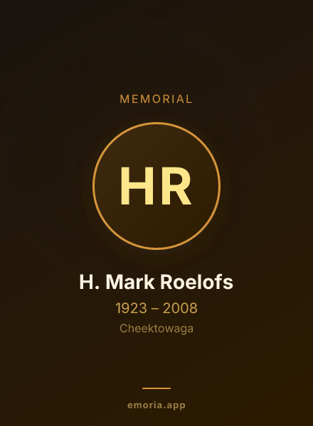 Memorial portrait of H. Mark Roelofs