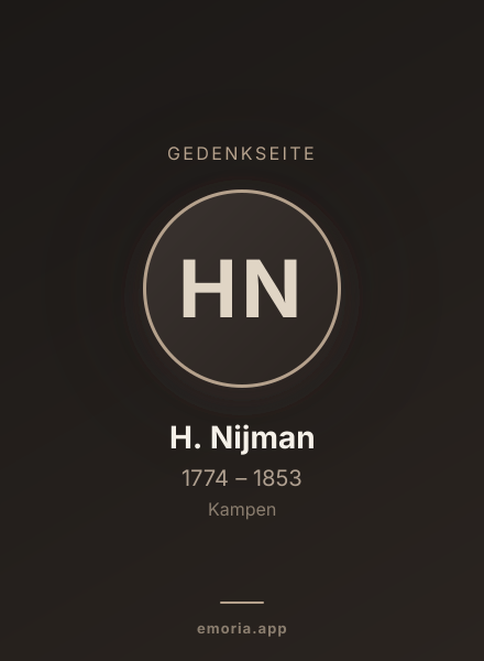 Gedenkportrait von H. Nijman