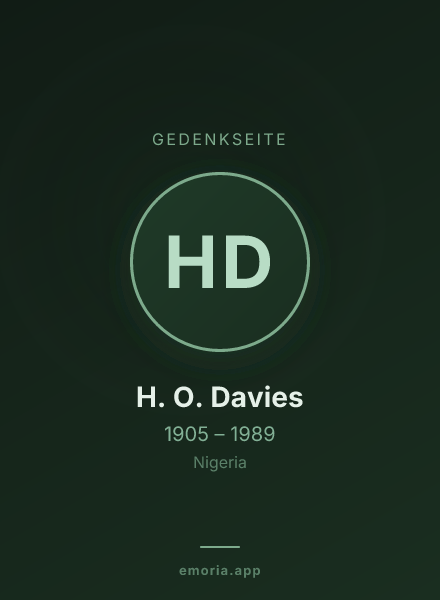 Gedenkportrait von H. O. Davies
