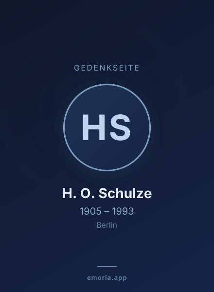 Gedenkportrait von H. O. Schulze