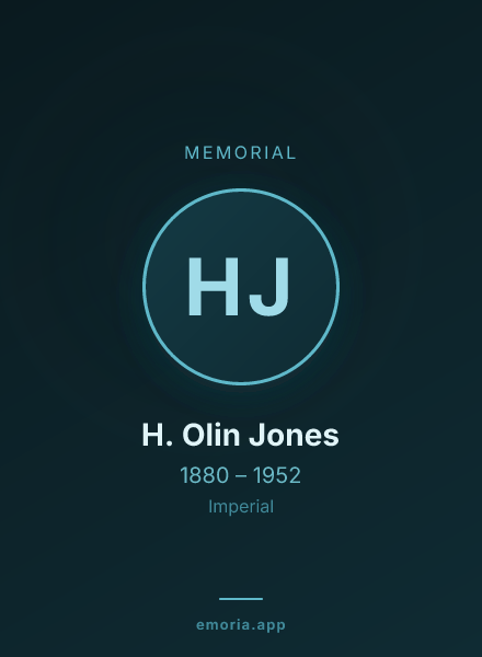 Memorial portrait of H. Olin Jones
