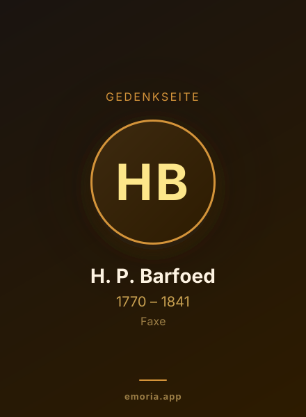 Gedenkportrait von H. P. Barfoed
