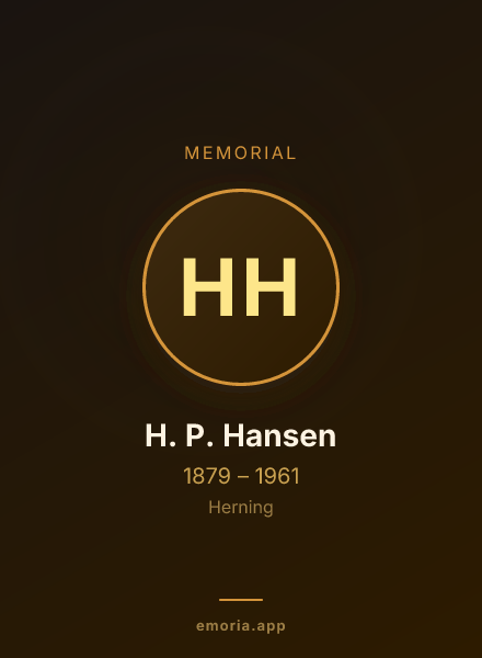 Memorial portrait of H. P. Hansen