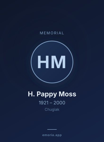 Memorial portrait of H. Pappy Moss