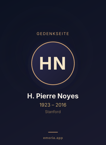 Gedenkportrait von H. Pierre Noyes