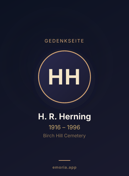 Gedenkportrait von H. R. Herning
