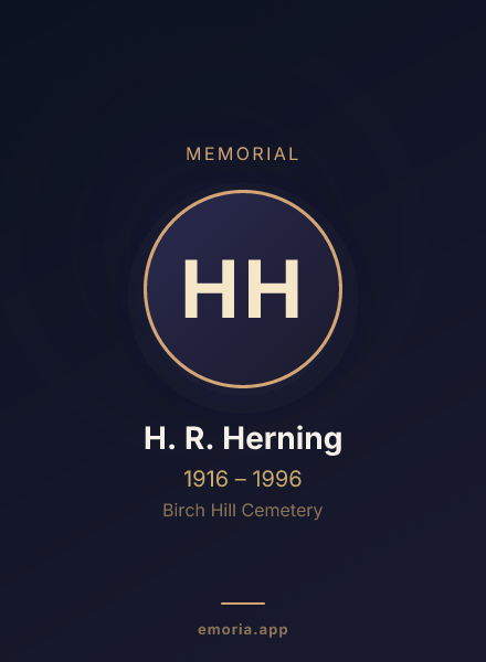 Memorial portrait of H. R. Herning