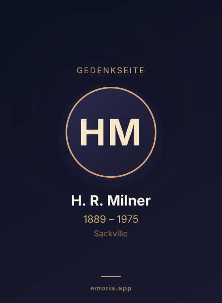 Gedenkportrait von H. R. Milner