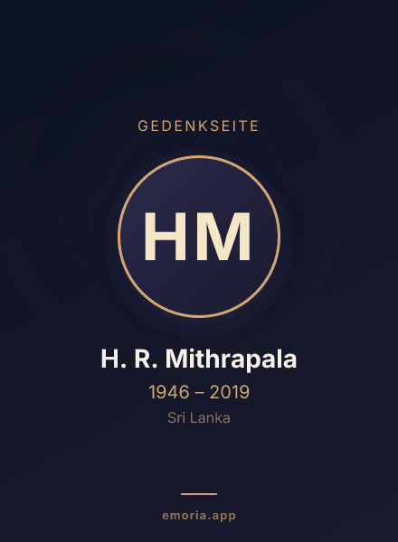 Gedenkportrait von H. R. Mithrapala