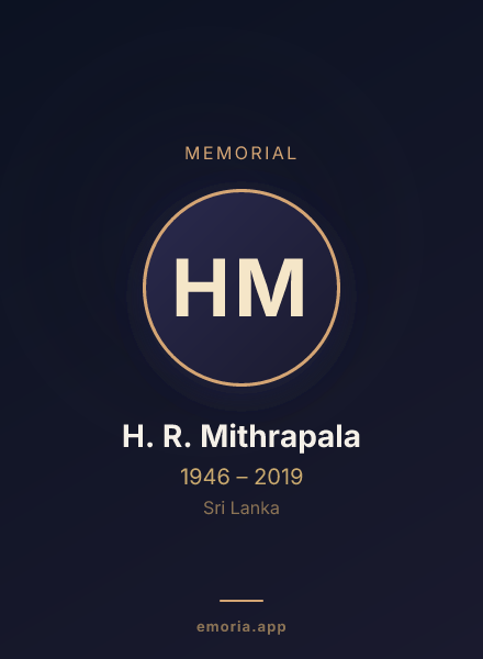Memorial portrait of H. R. Mithrapala
