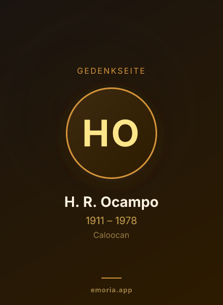 Gedenkportrait von H. R. Ocampo