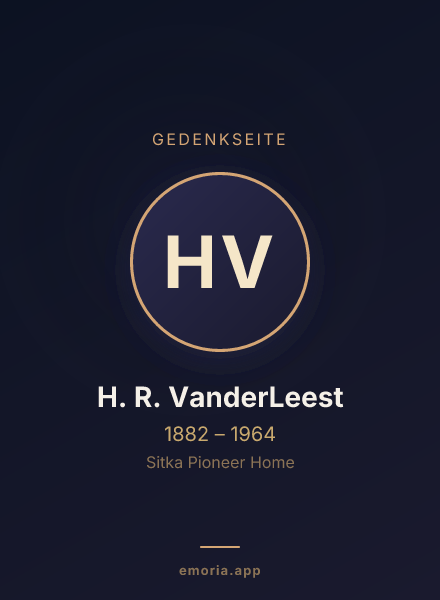 Gedenkportrait von H. R. VanderLeest