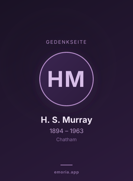 Gedenkportrait von H. S. Murray