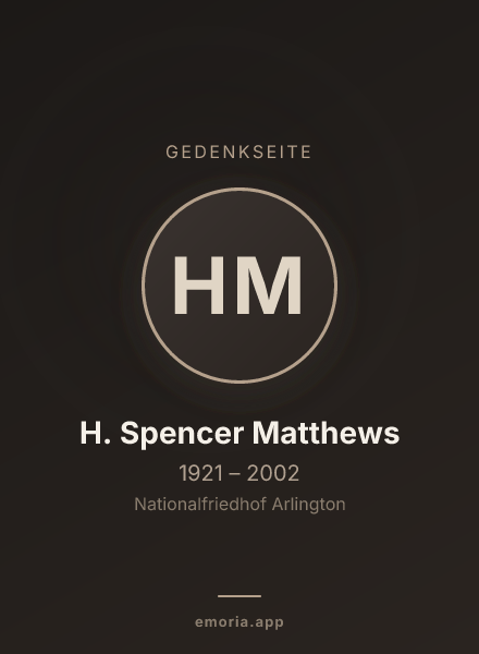 Gedenkportrait von H. Spencer Matthews