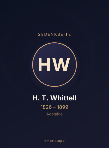 Gedenkportrait von H. T. Whittell