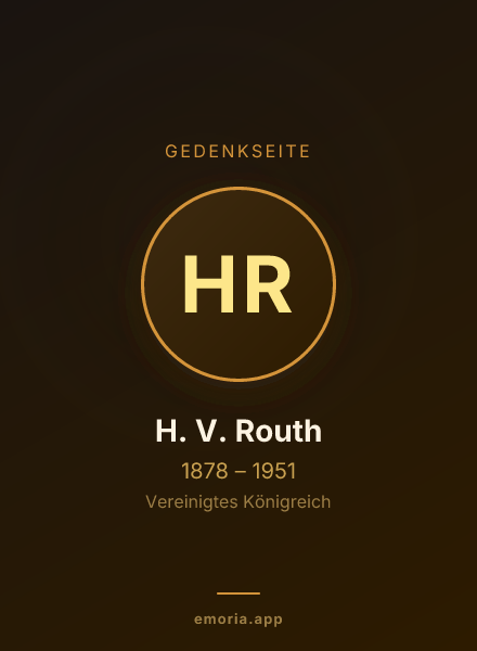 Gedenkportrait von H. V. Routh