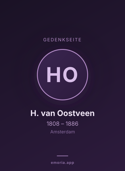 Gedenkportrait von H. van Oostveen