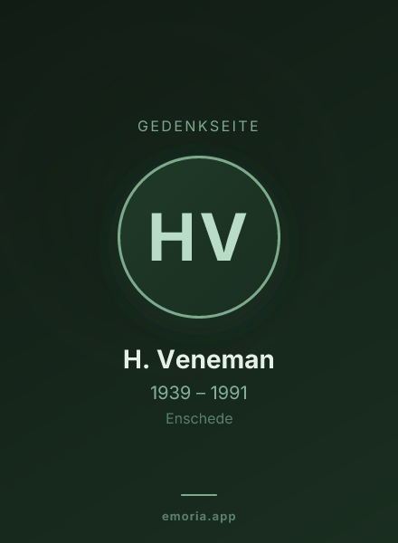Gedenkportrait von H. Veneman