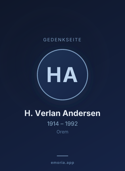 Gedenkportrait von H. Verlan Andersen