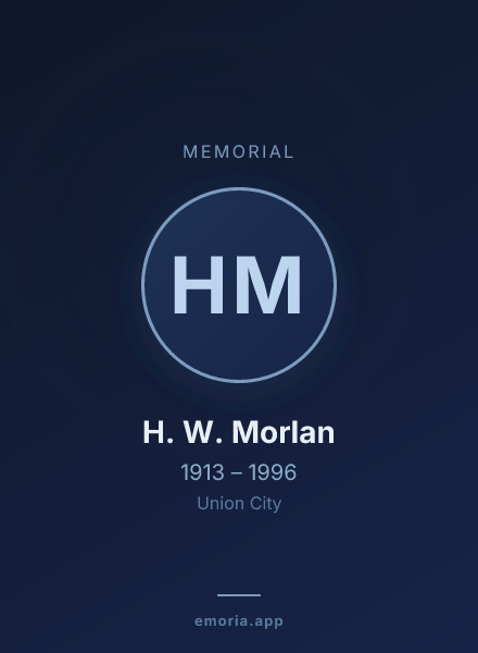 Memorial portrait of H. W. Morlan