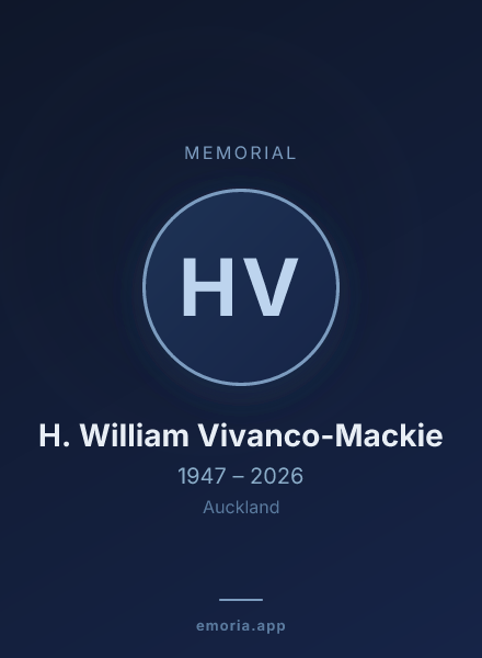Memorial portrait of H. William Vivanco-Mackie