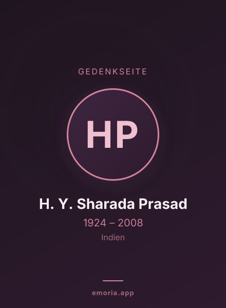 Gedenkportrait von H. Y. Sharada Prasad