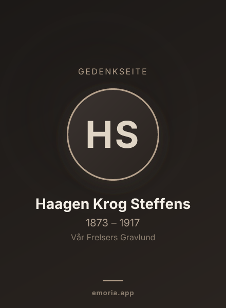 Gedenkportrait von Haagen Krog Steffens