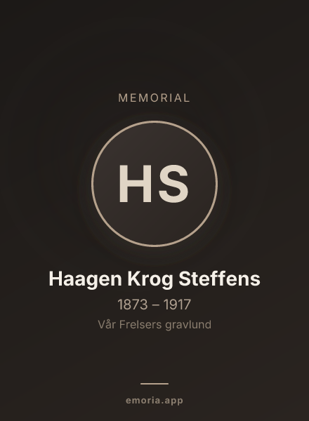 Memorial portrait of Haagen Krog Steffens
