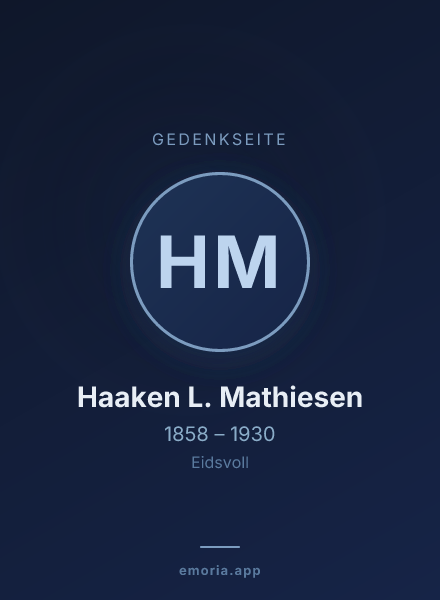 Gedenkportrait von Haaken L. Mathiesen