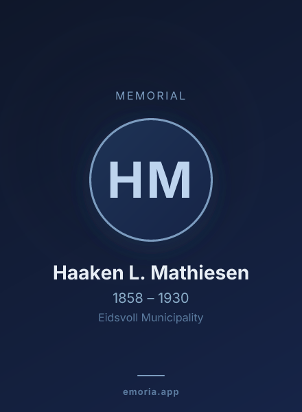 Memorial portrait of Haaken L. Mathiesen