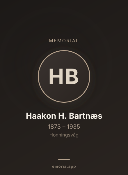 Memorial portrait of Haakon H. Bartnæs