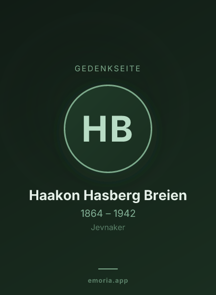 Gedenkportrait von Haakon Hasberg Breien