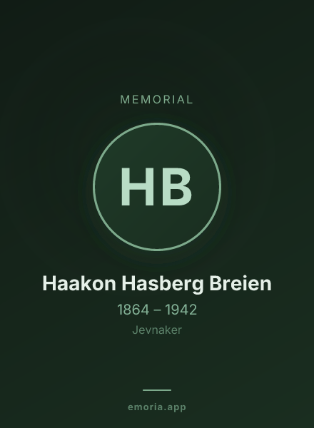 Memorial portrait of Haakon Hasberg Breien