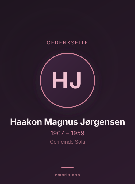 Gedenkportrait von Haakon Magnus Jørgensen