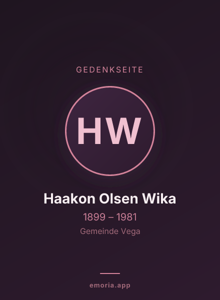 Gedenkportrait von Haakon Olsen Wika