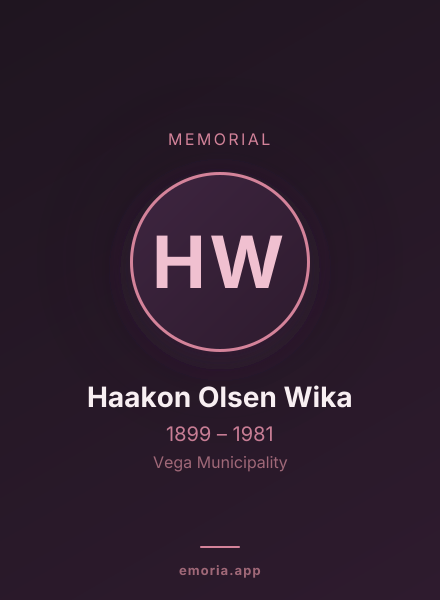 Memorial portrait of Haakon Olsen Wika