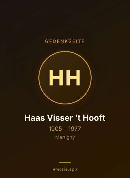 Gedenkportrait von Haas Visser 't Hooft