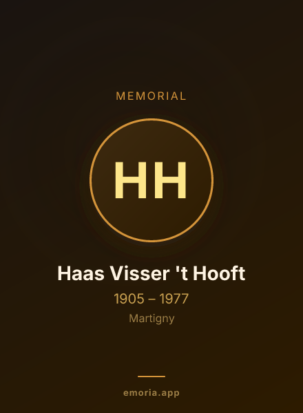 Memorial portrait of Haas Visser 't Hooft