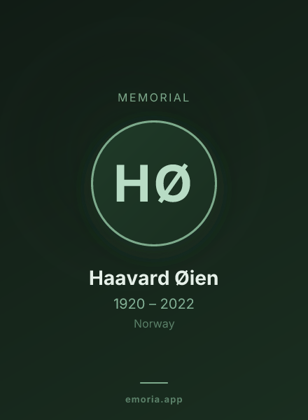 Memorial portrait of Haavard Øien