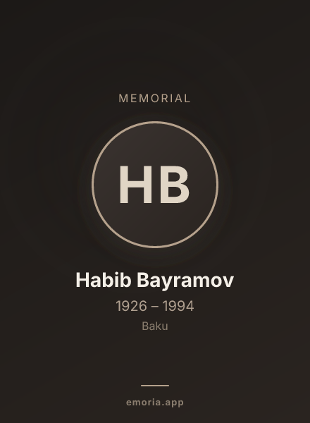 Memorial portrait of Habib Bayramov